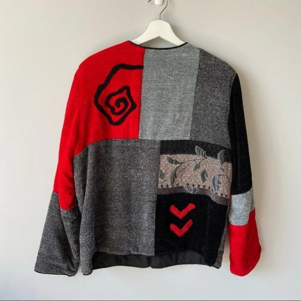 Allure Vintage Patchwork Embroidery Button Jacket - image 6